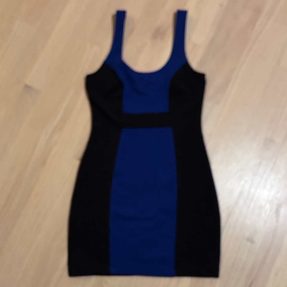 Teeze Me Blue and Black Mini Dress -160sku